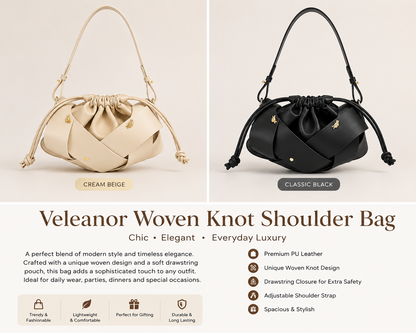 Veleanor Premium Classic Woven Shoulder Handbag ✨